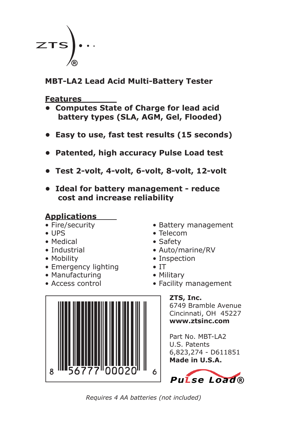 ZTS MBT-LA2 User Manual | Page 15 / 15