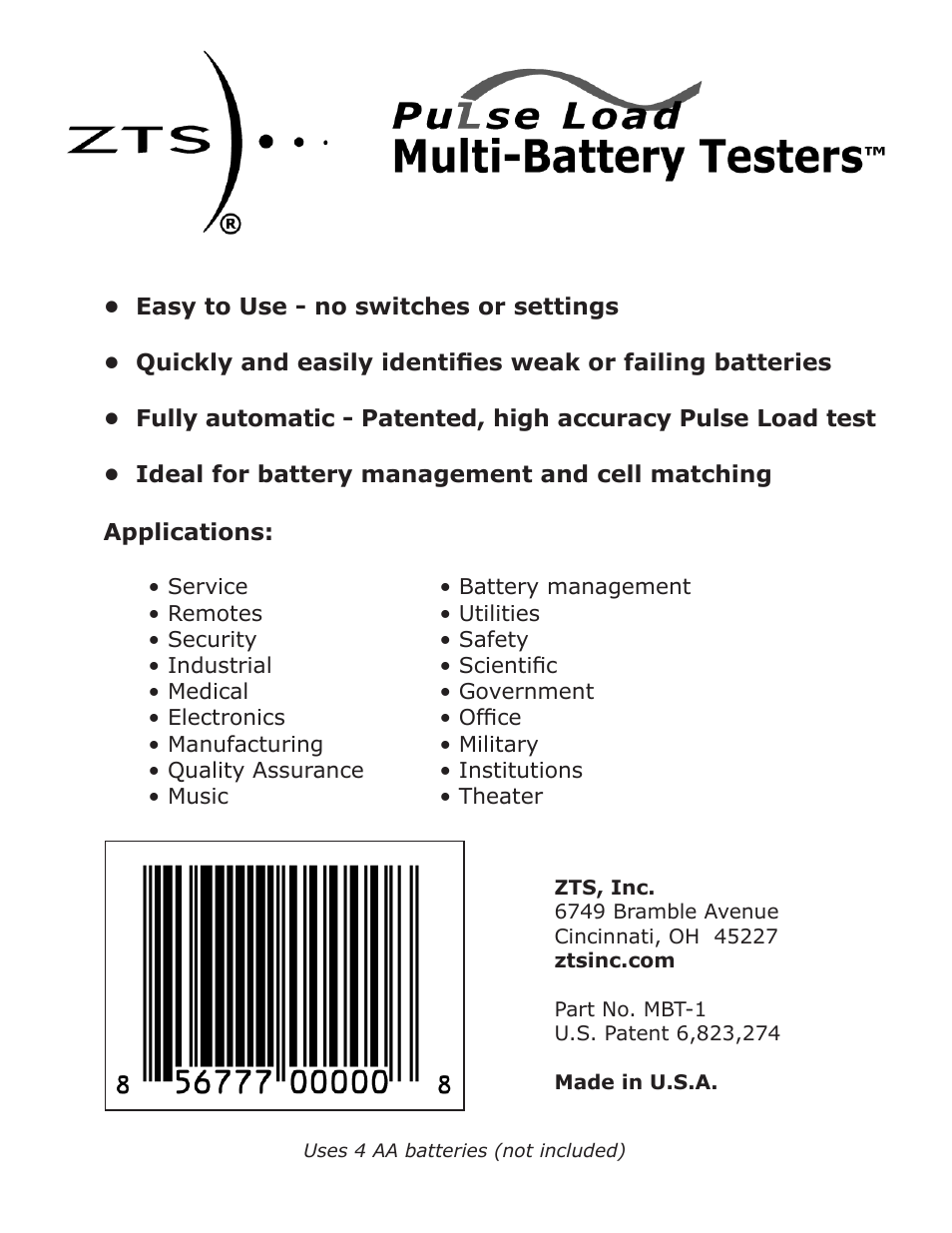 ZTS MBT-1 User Manual | Page 6 / 6