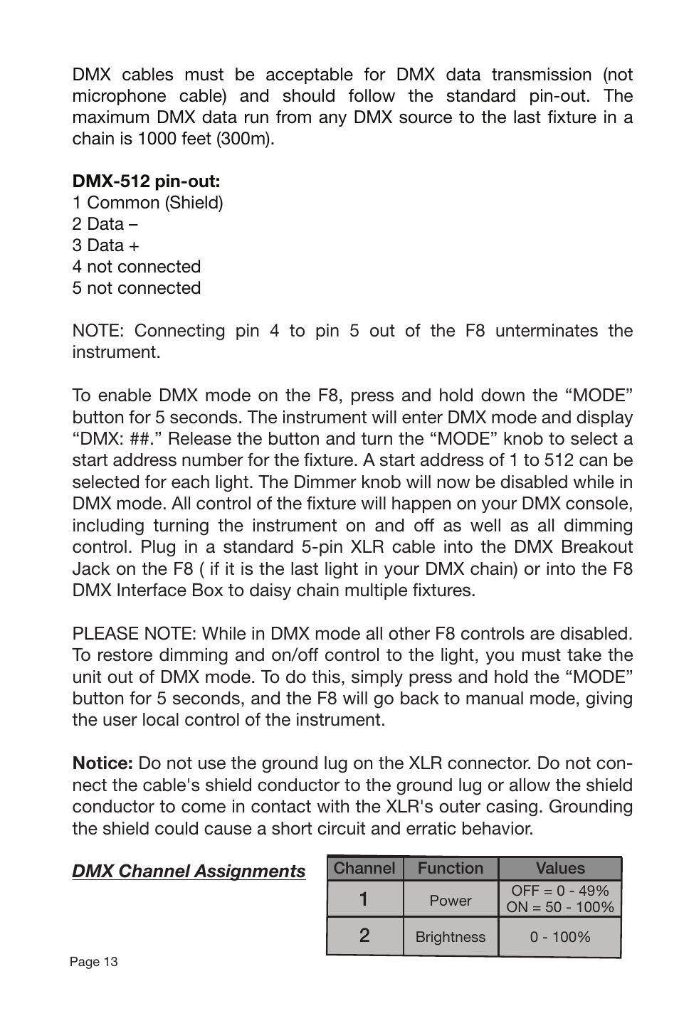 Zylight F8 Fresnel User Manual | Page 14 / 20