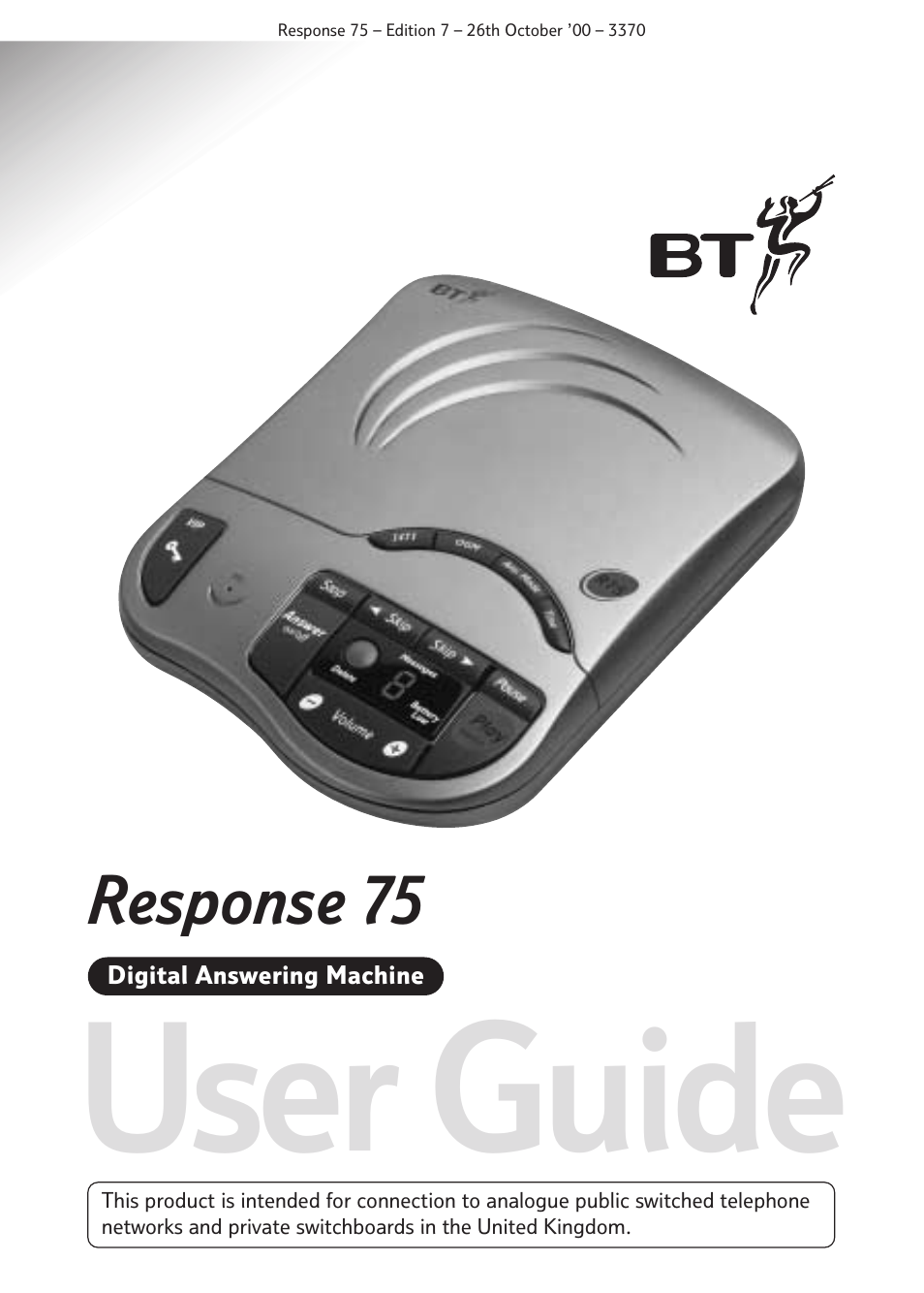 BT RESPONSE75 User Manual | 32 pages