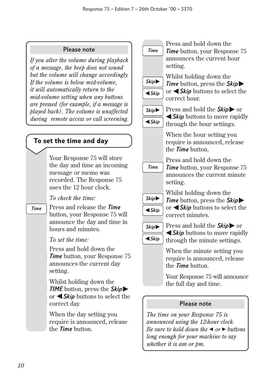 BT RESPONSE75 User Manual | Page 12 / 32