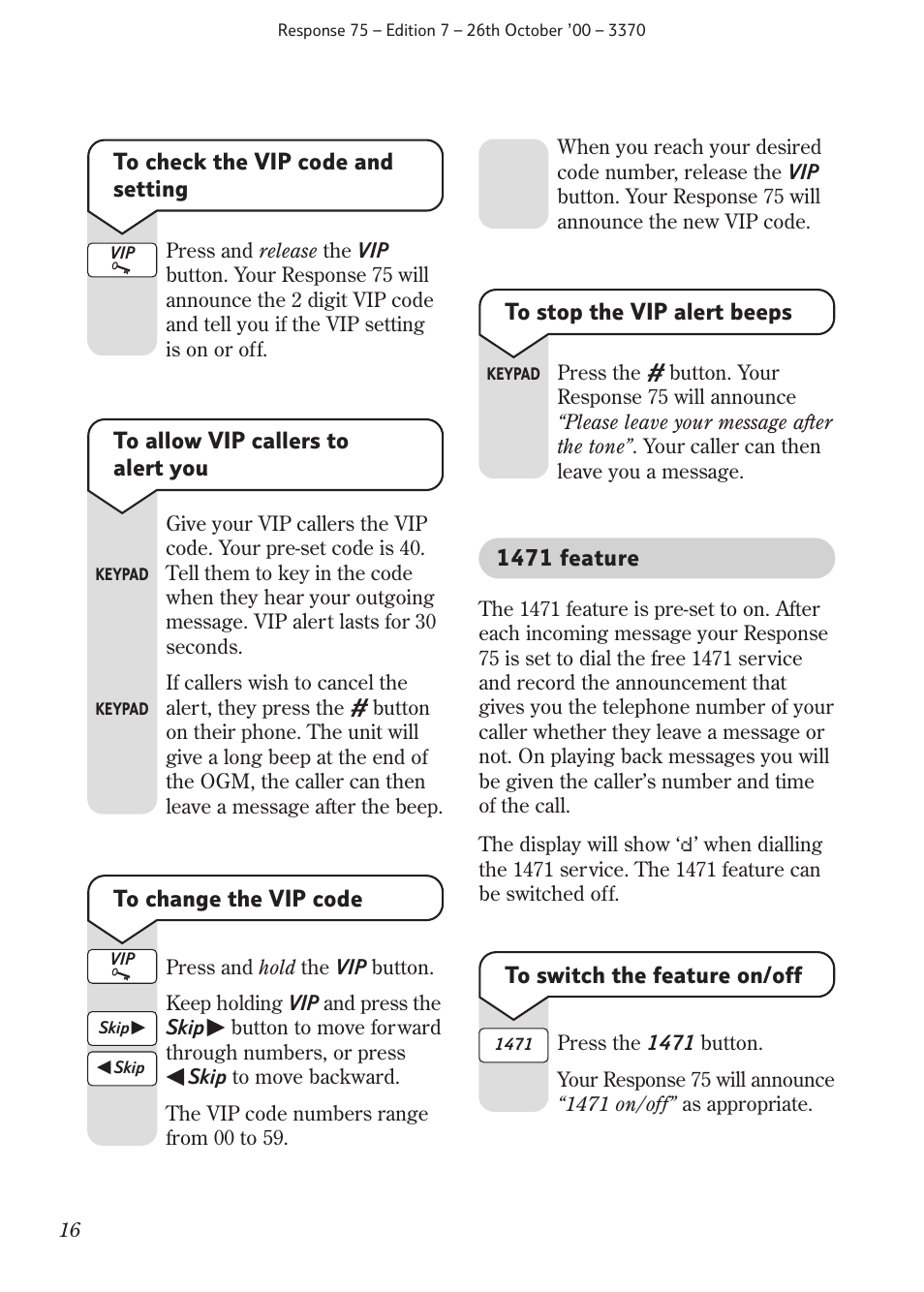 BT RESPONSE75 User Manual | Page 18 / 32