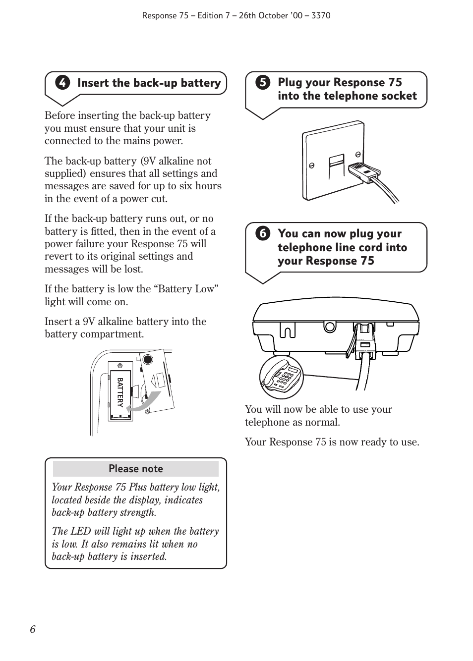 BT RESPONSE75 User Manual | Page 8 / 32