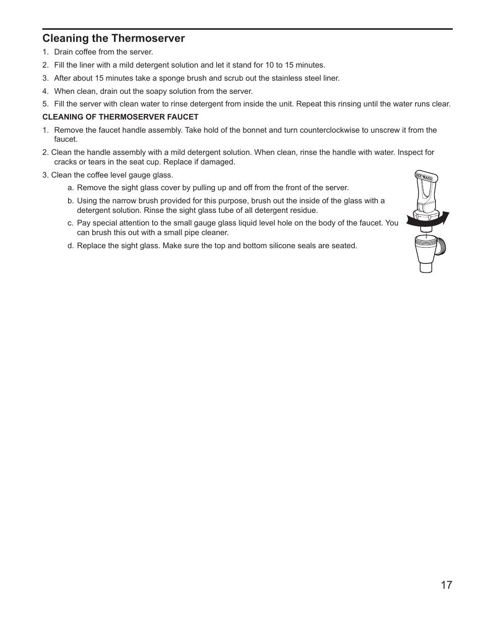 17 cleaning the thermoserver | Wilbur Curtis G4TP1T User Manual | Page 17 / 18
