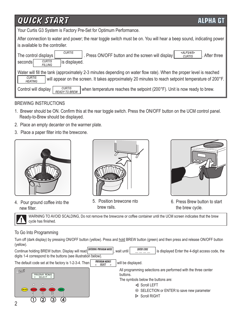 Wilbur Curtis ALPHA 6GTN Fresh-Trac User Manual | Page 2 / 12