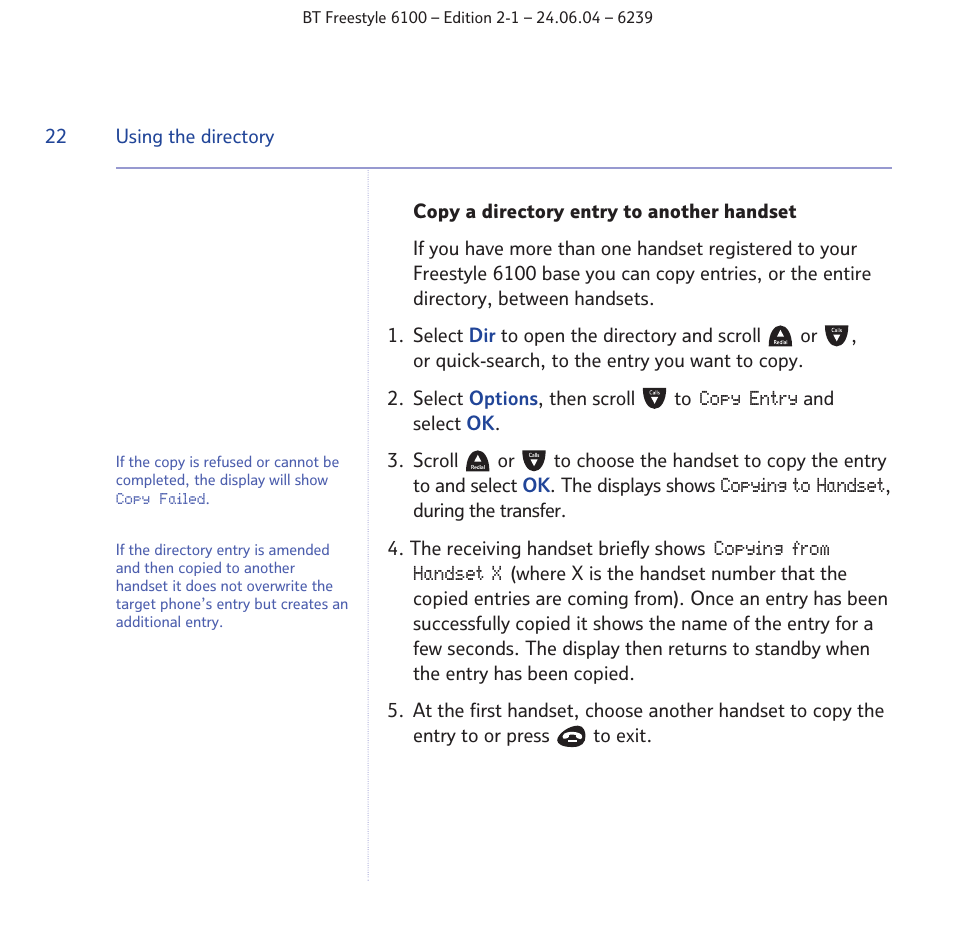 BT Freestyle 6100 User Manual | Page 22 / 52