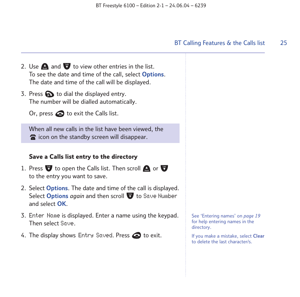 BT Freestyle 6100 User Manual | Page 25 / 52