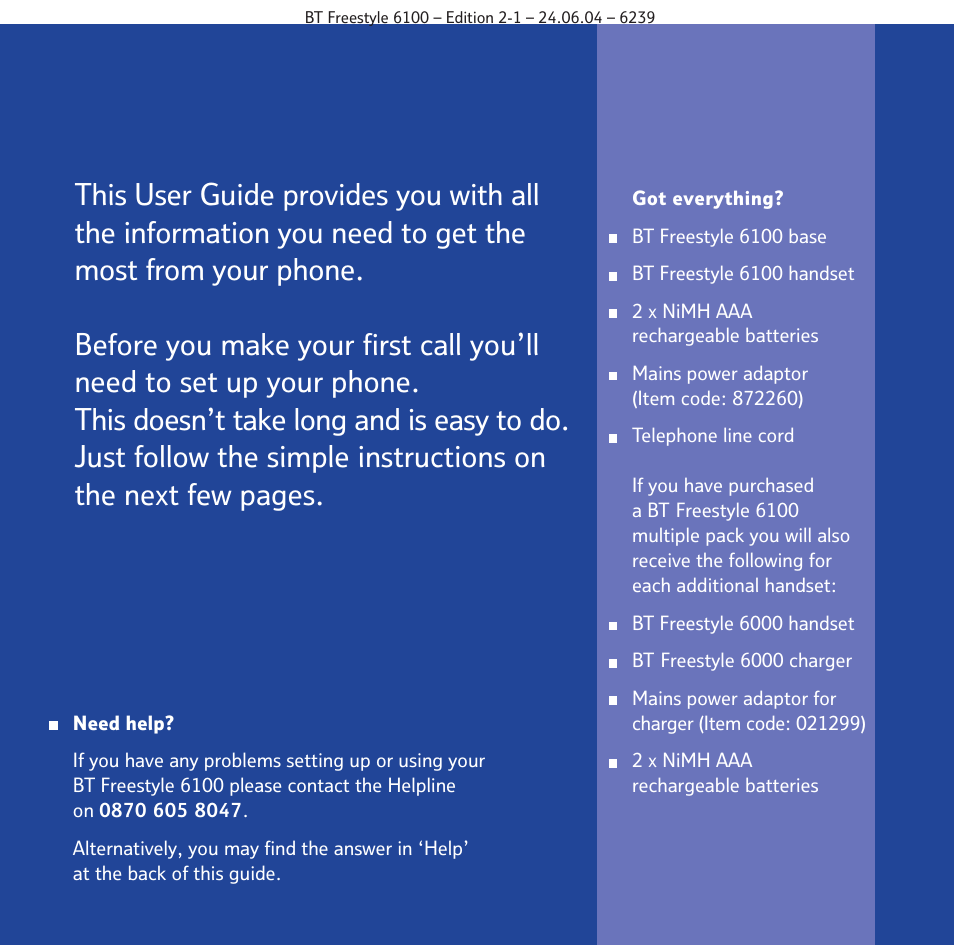 BT Freestyle 6100 User Manual | Page 3 / 52
