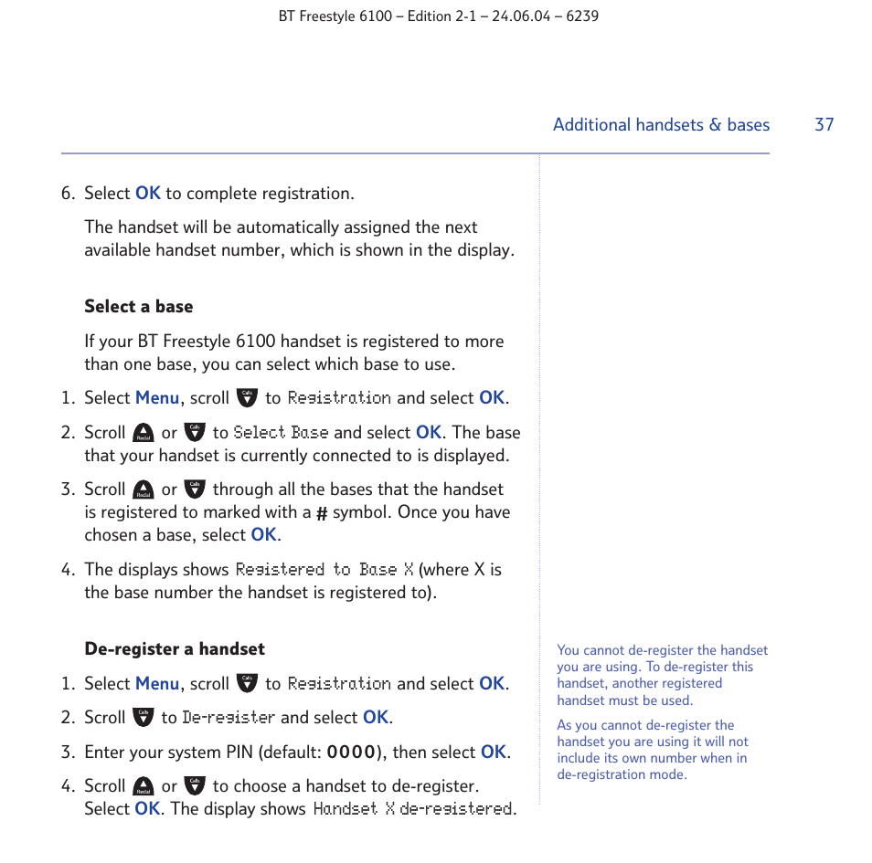 BT Freestyle 6100 User Manual | Page 37 / 52