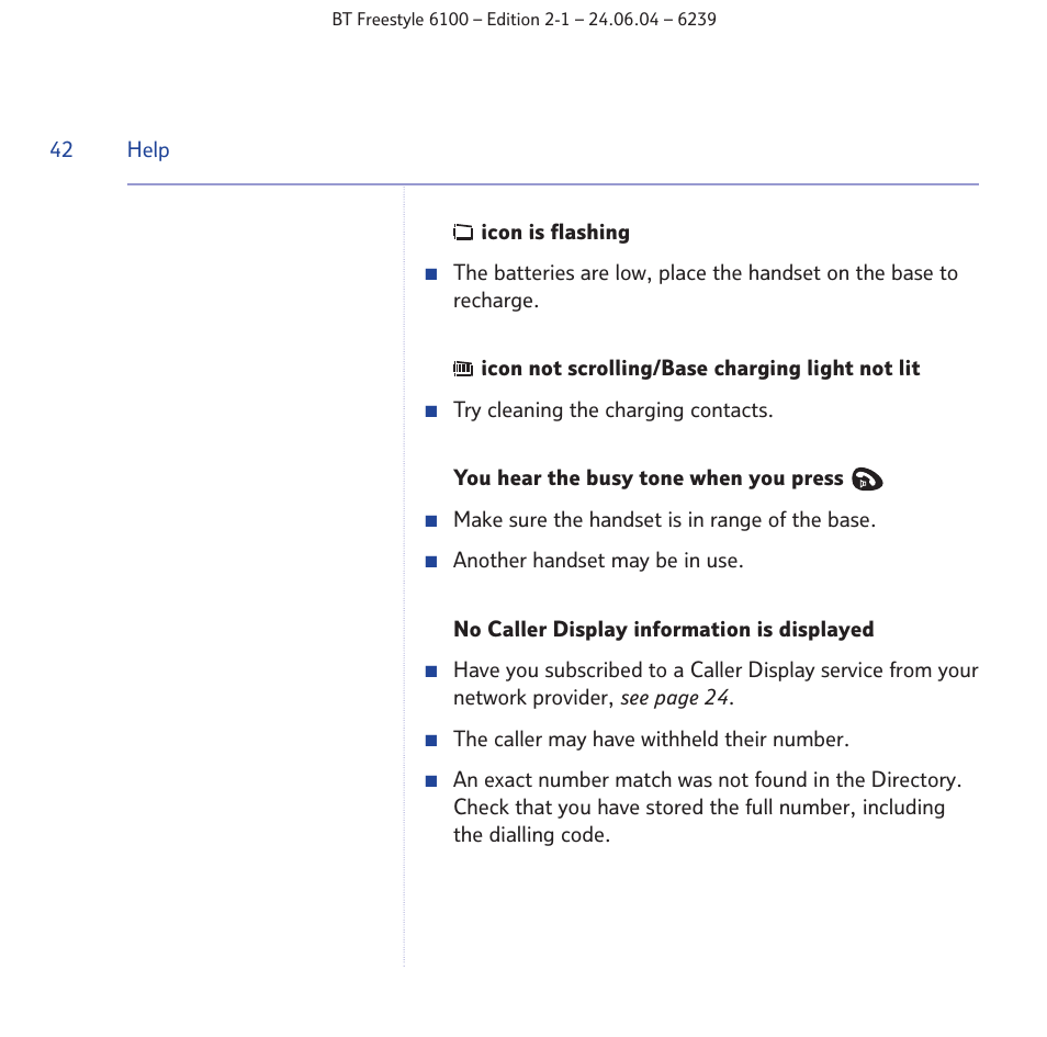 BT Freestyle 6100 User Manual | Page 42 / 52