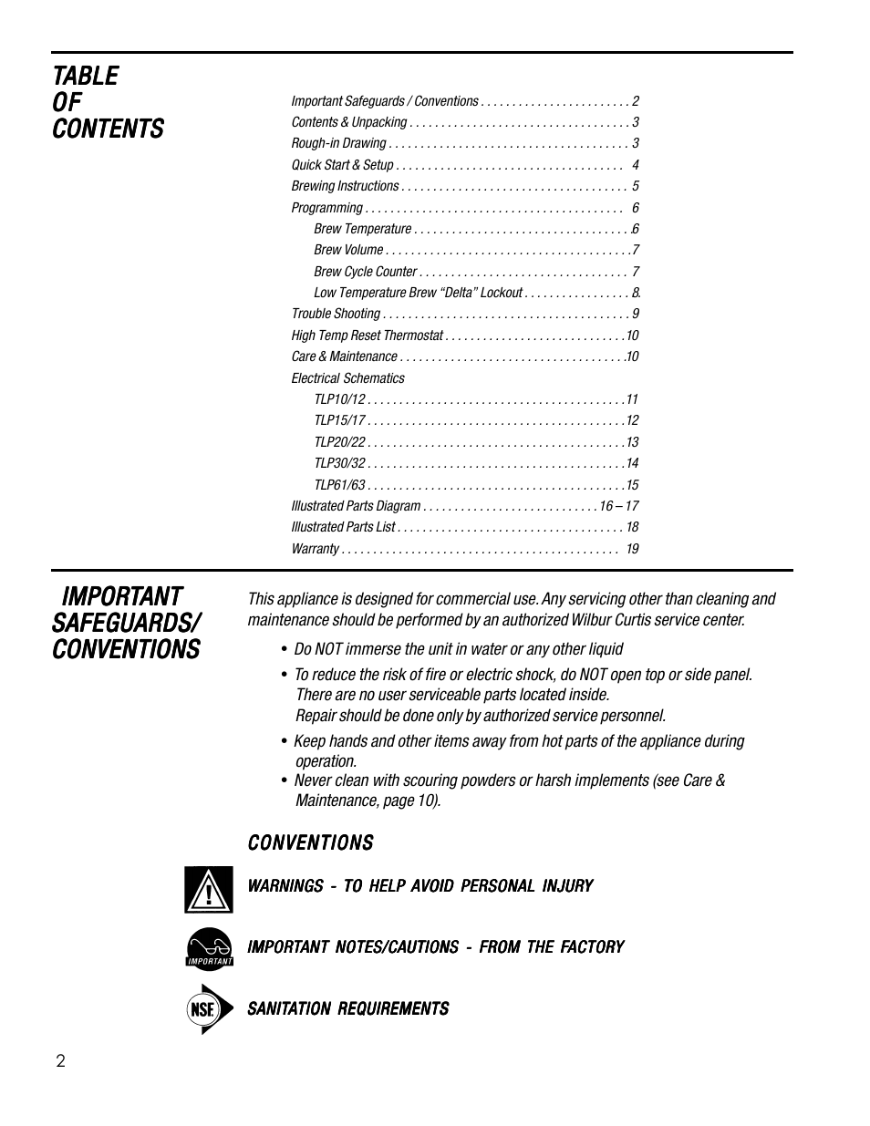 Wilbur Curtis TLP61 User Manual | Page 2 / 20