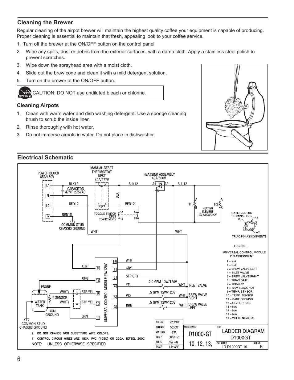Wilbur Curtis D1000GT User Manual | Page 6 / 8