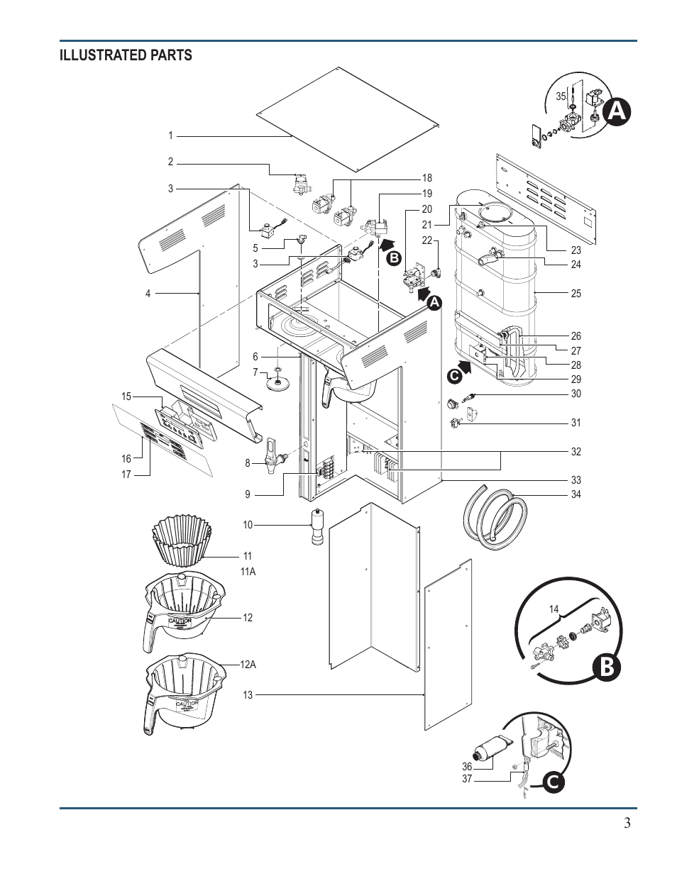 Illustrated parts | Wilbur Curtis TPC2T User Manual | Page 3 / 8