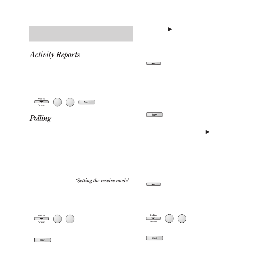 Activity reports, Polling | BT DECTfax Fax machine and digital telephone system User Manual | Page 25 / 48