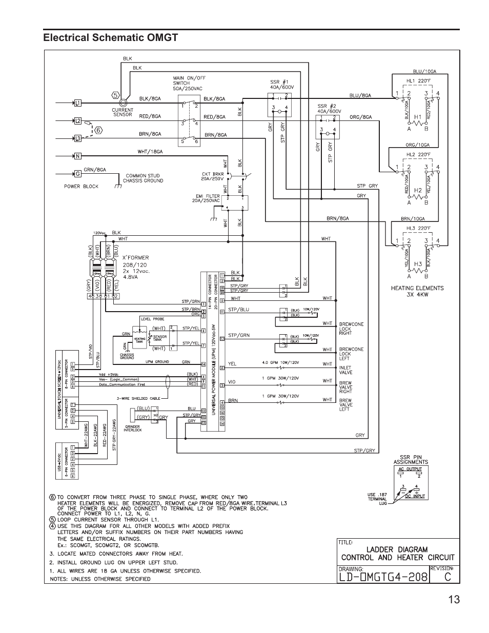 Wilbur Curtis OMGT16 User Manual | Page 13 / 18