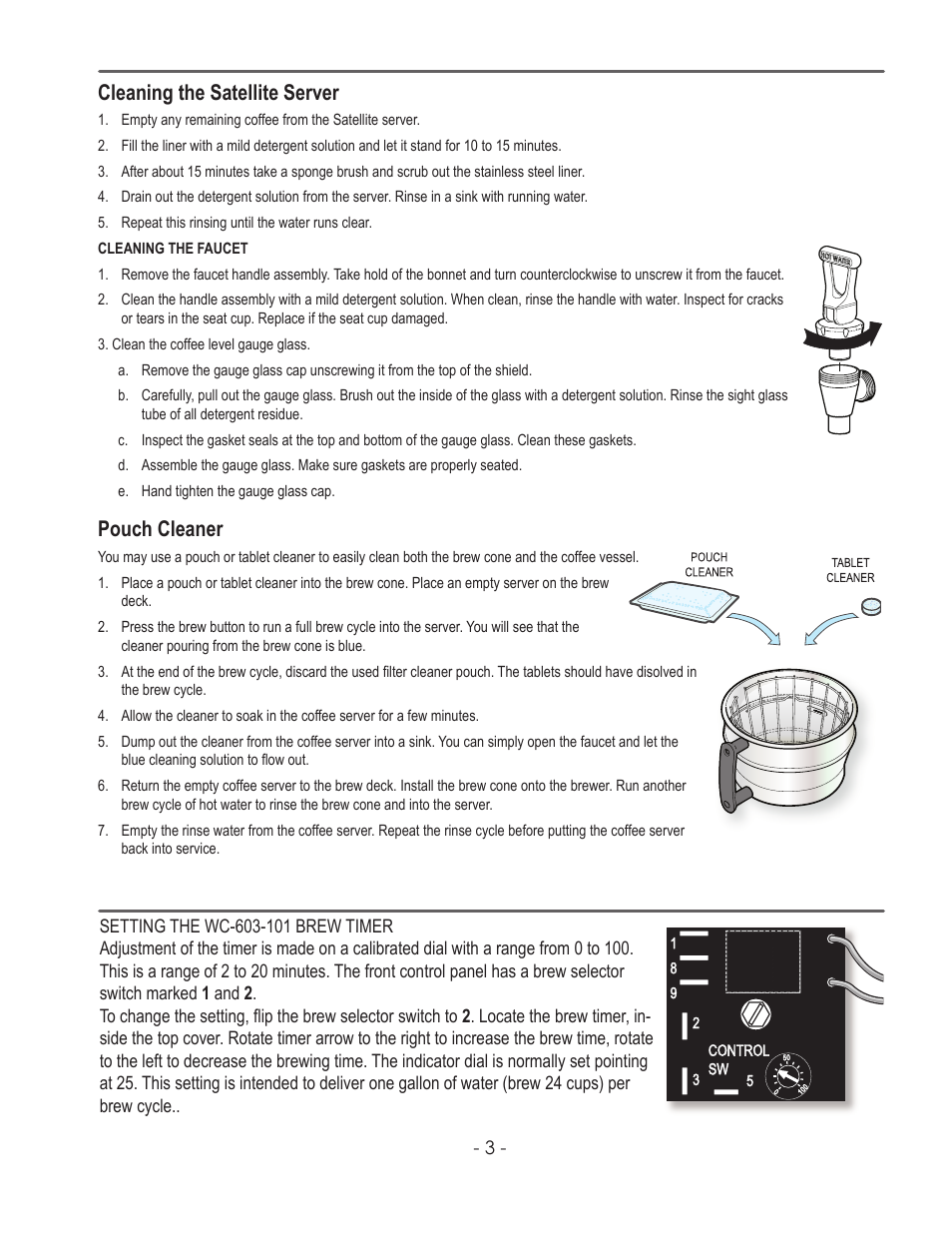 Cleaning the satellite server, Pouch cleaner | Wilbur Curtis GEM-120A User Manual | Page 3 / 12