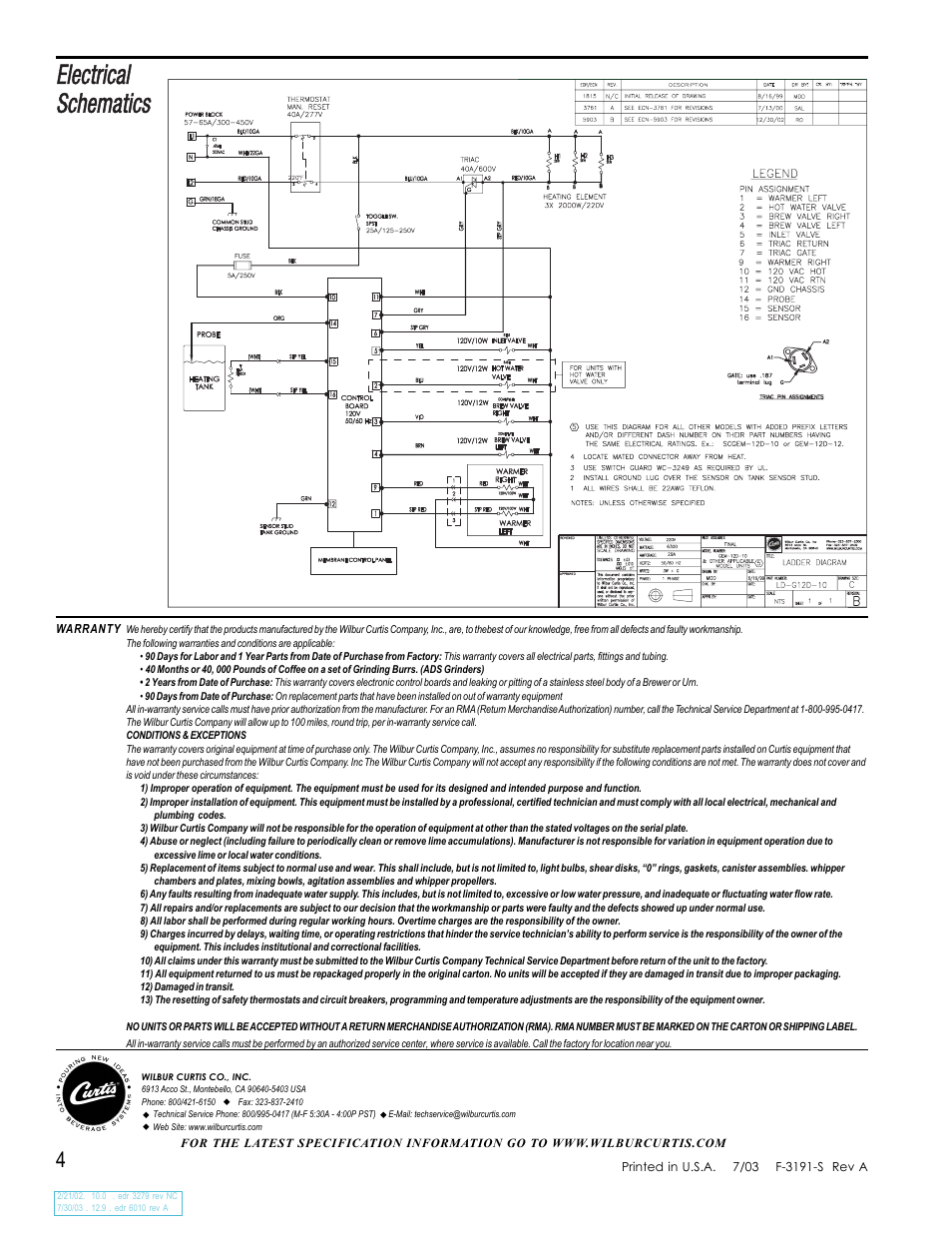 Wilbur Curtis Gem-12D User Manual | Page 4 / 4