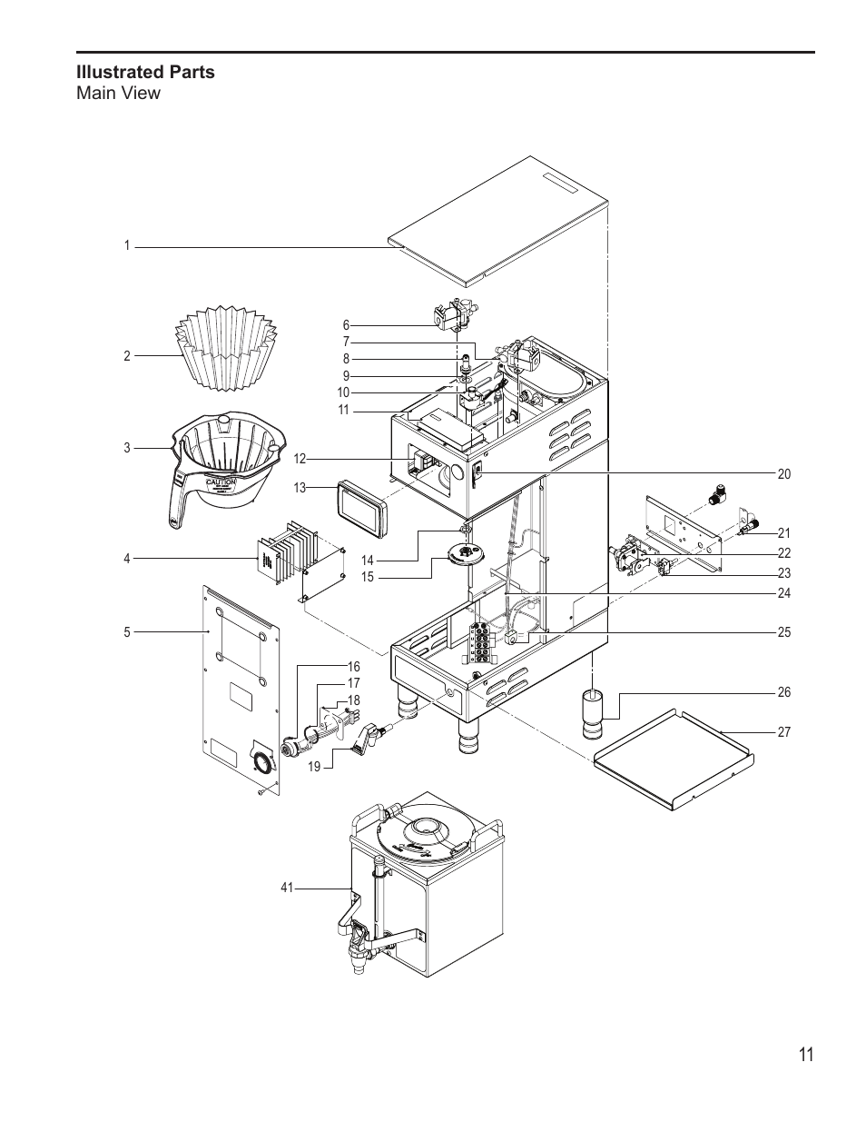 Illustrated parts main view | Wilbur Curtis G4GEMSIF User Manual | Page 11 / 18