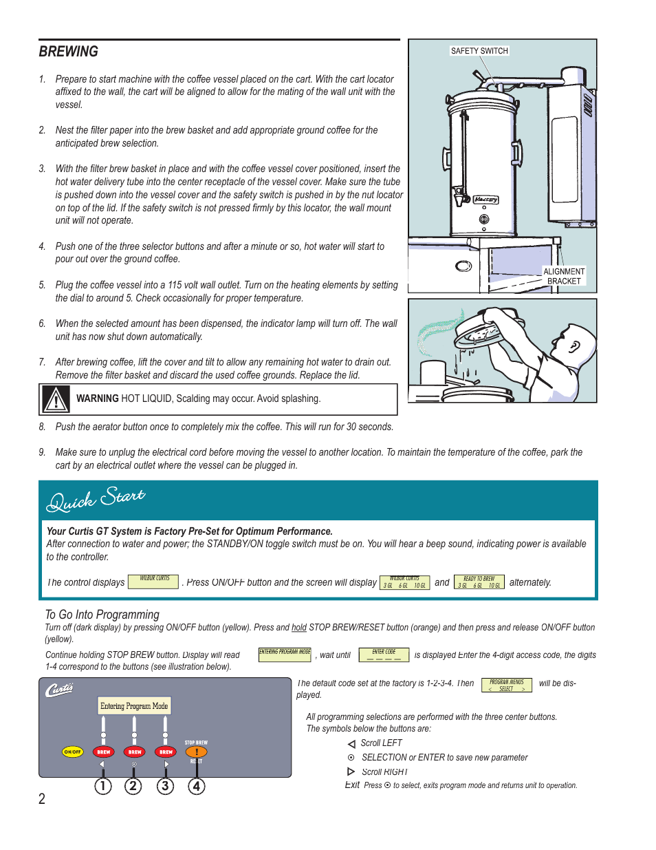 Brewing | Wilbur Curtis MWMGT-12 User Manual | Page 2 / 8