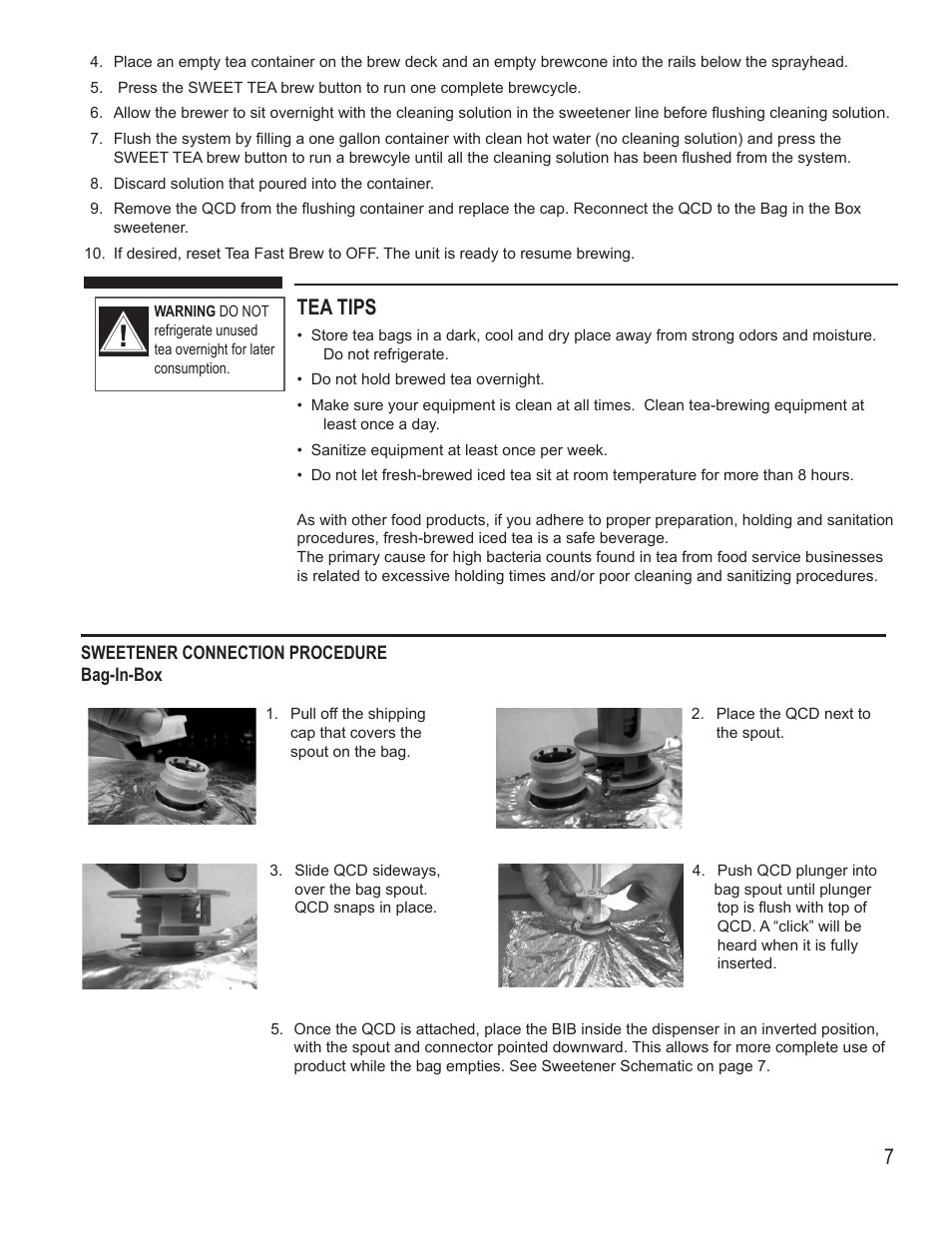 Tea tips | Wilbur Curtis TCT with Sweet  Tea Option User Manual | Page 7 / 12