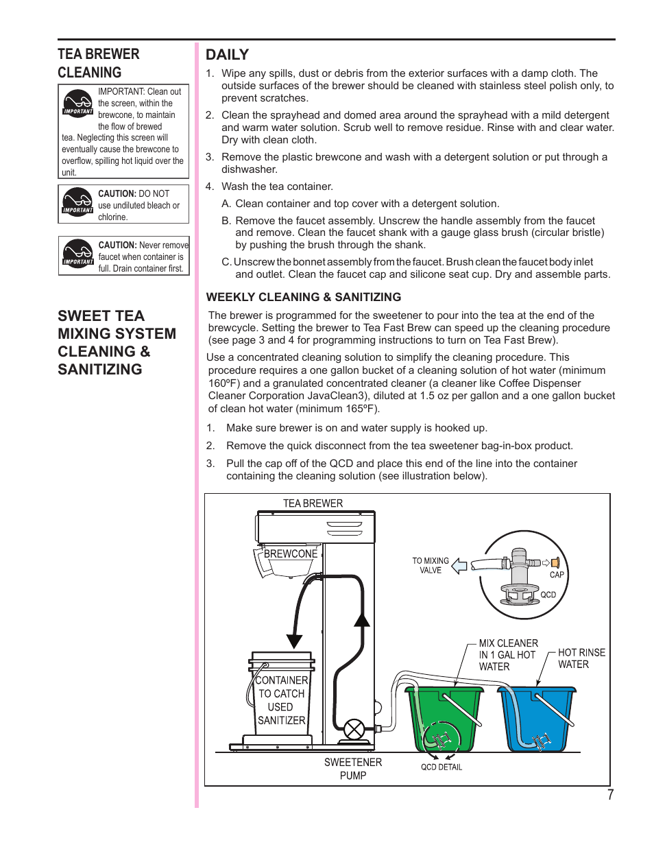 7daily | Wilbur Curtis RSTB with Dual Dilution & Sweetener Option User Manual | Page 7 / 16