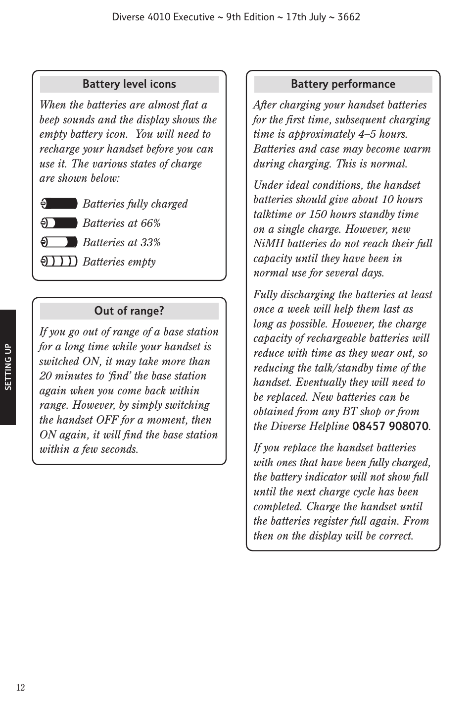 BT 4010 Executive User Manual | Page 14 / 69