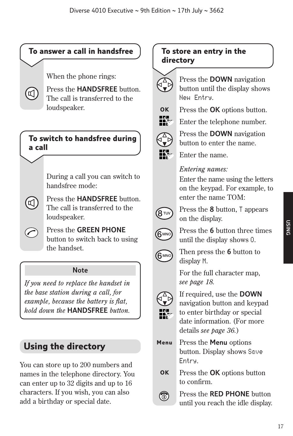 Using the directory | BT 4010 Executive User Manual | Page 19 / 69
