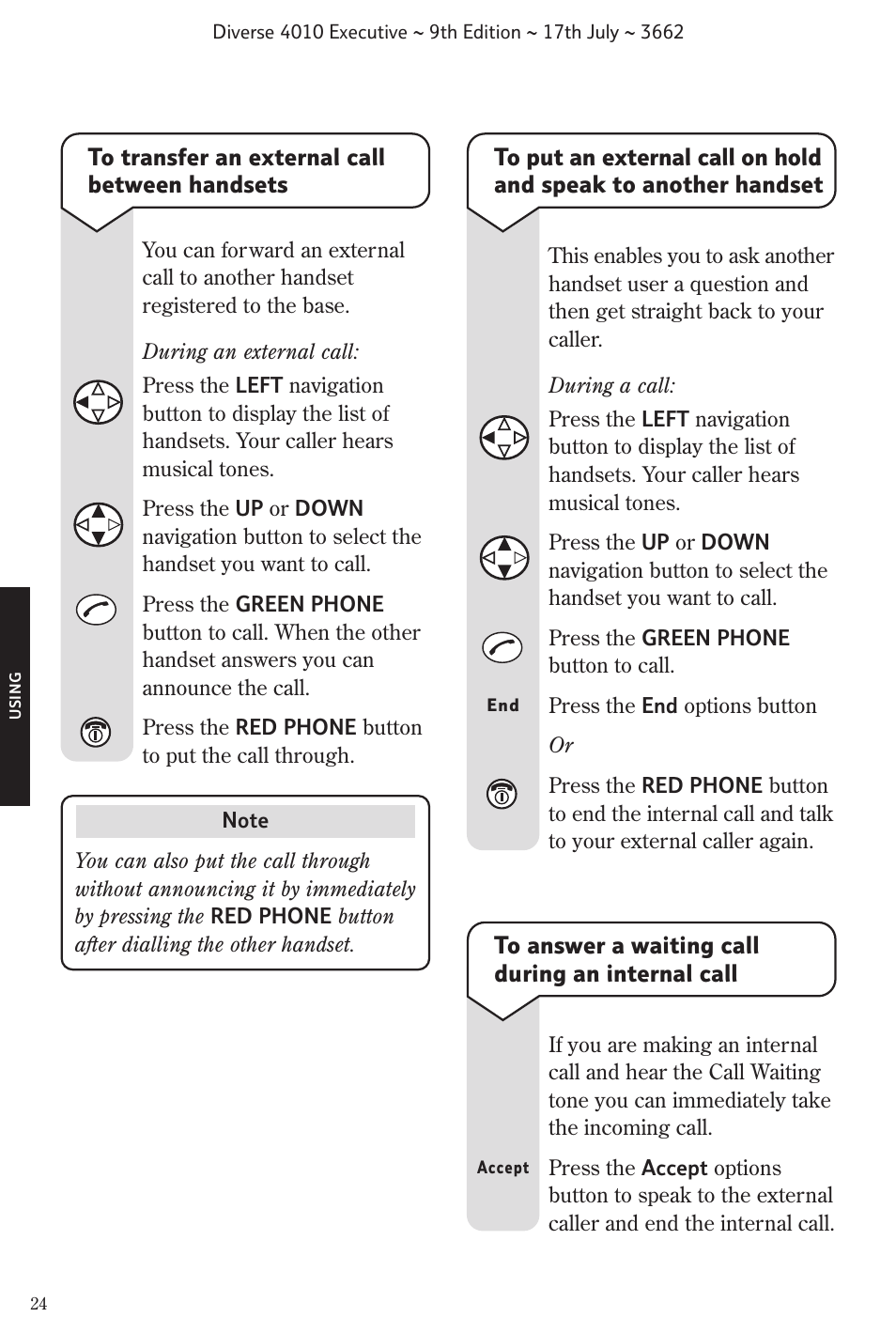 BT 4010 Executive User Manual | Page 26 / 69