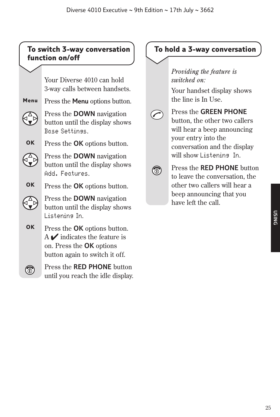 BT 4010 Executive User Manual | Page 27 / 69