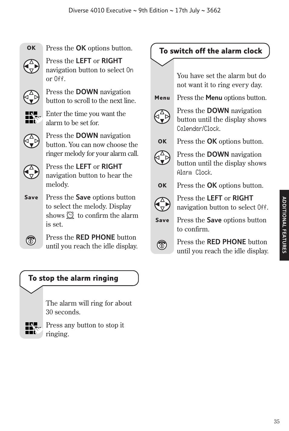 BT 4010 Executive User Manual | Page 37 / 69