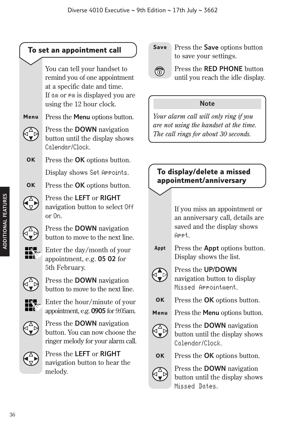 BT 4010 Executive User Manual | Page 38 / 69