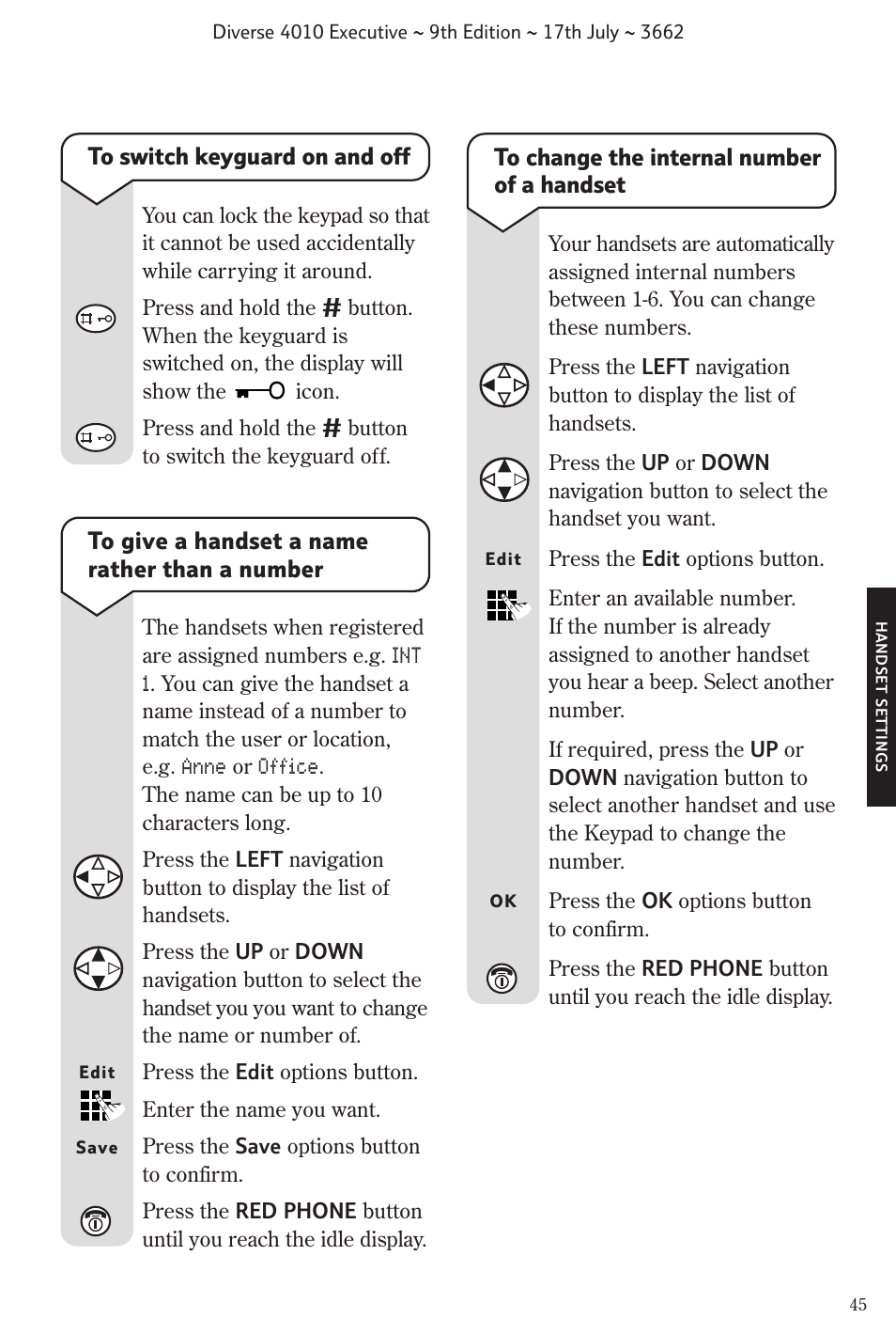 BT 4010 Executive User Manual | Page 47 / 69