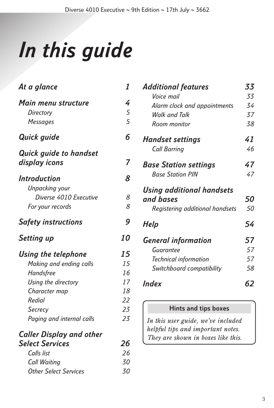BT 4010 Executive User Manual | Page 5 / 69