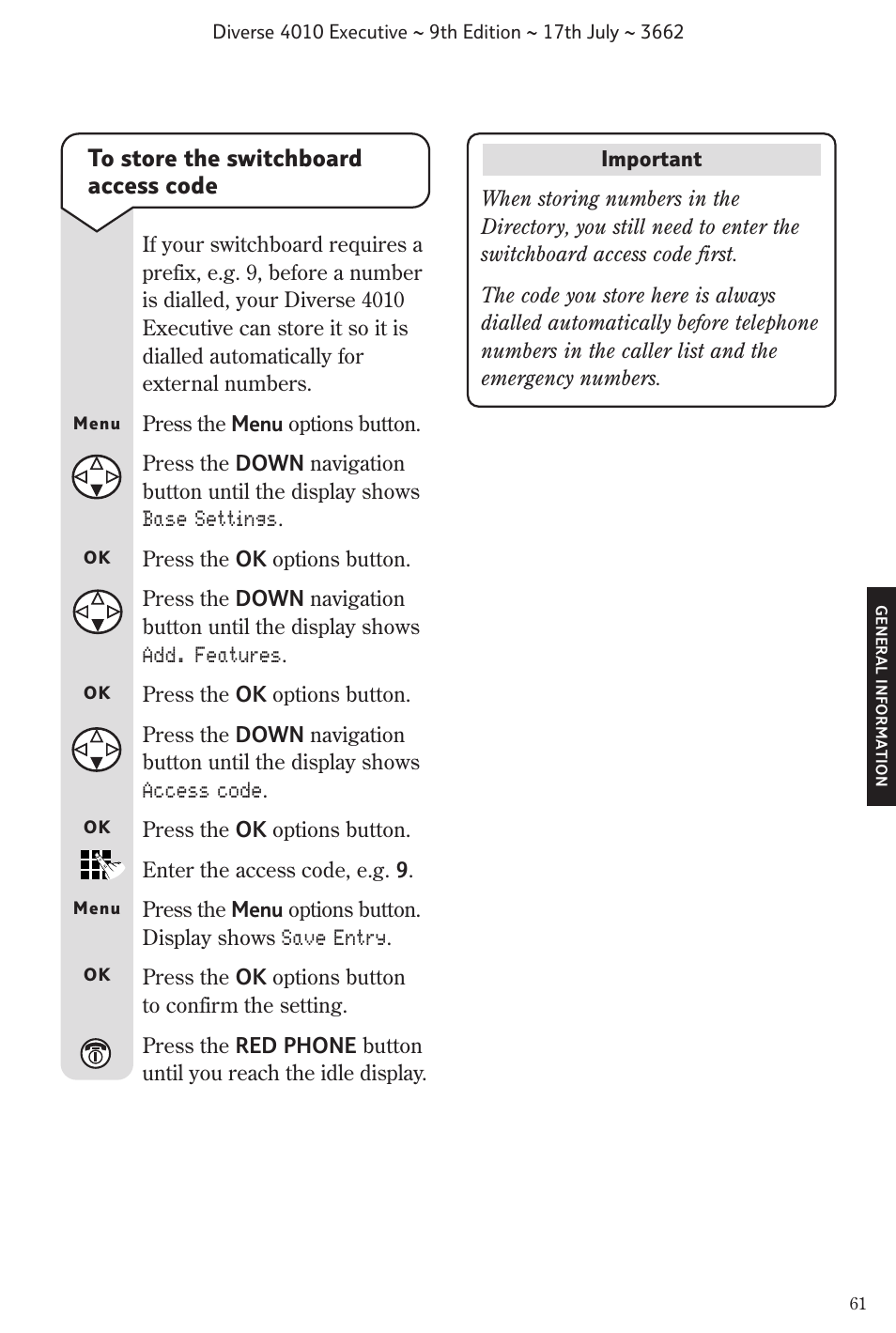 BT 4010 Executive User Manual | Page 63 / 69