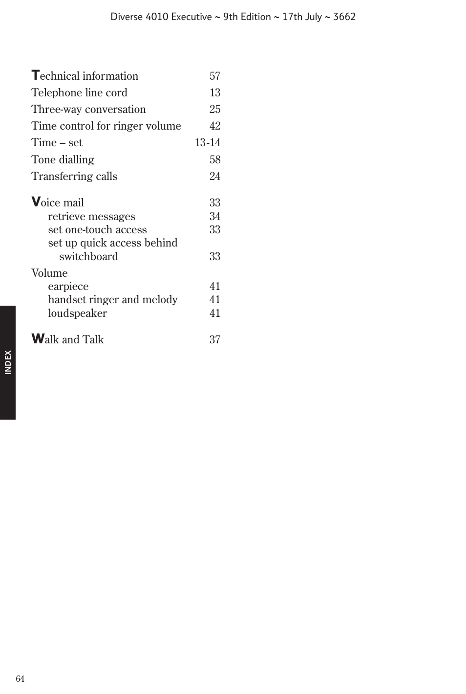 BT 4010 Executive User Manual | Page 66 / 69