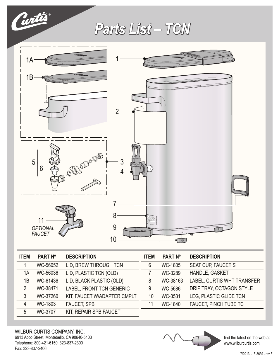 Wilbur Curtis TCN1510 User Manual | 1 page