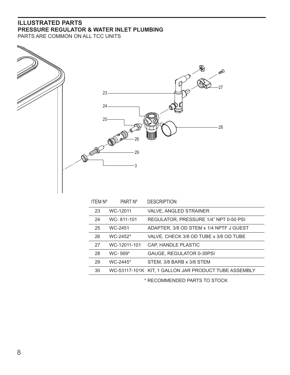 Illustrated parts | Wilbur Curtis TCC3 User Manual | Page 8 / 12