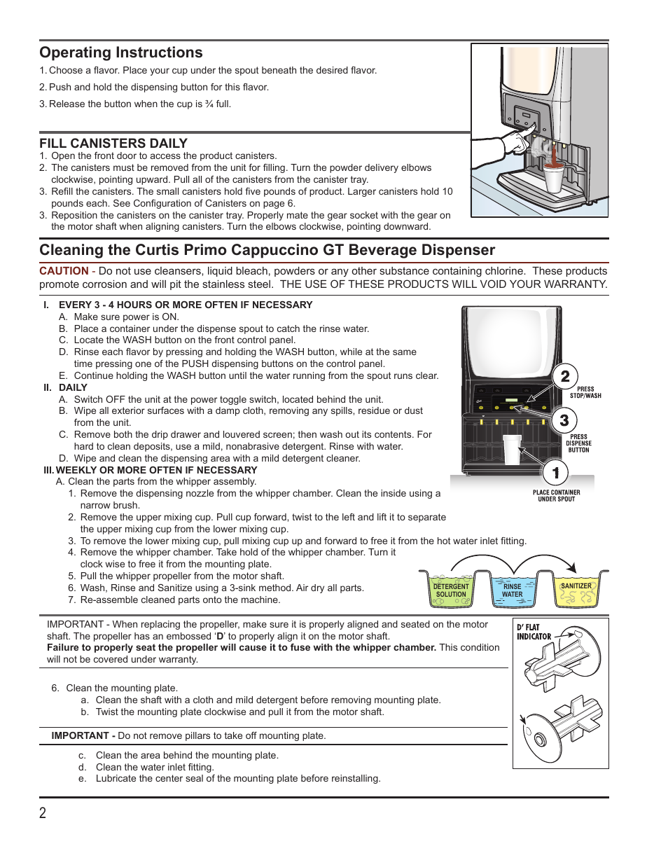 Fill canisters daily | Wilbur Curtis PCGT5 User Manual | Page 2 / 8