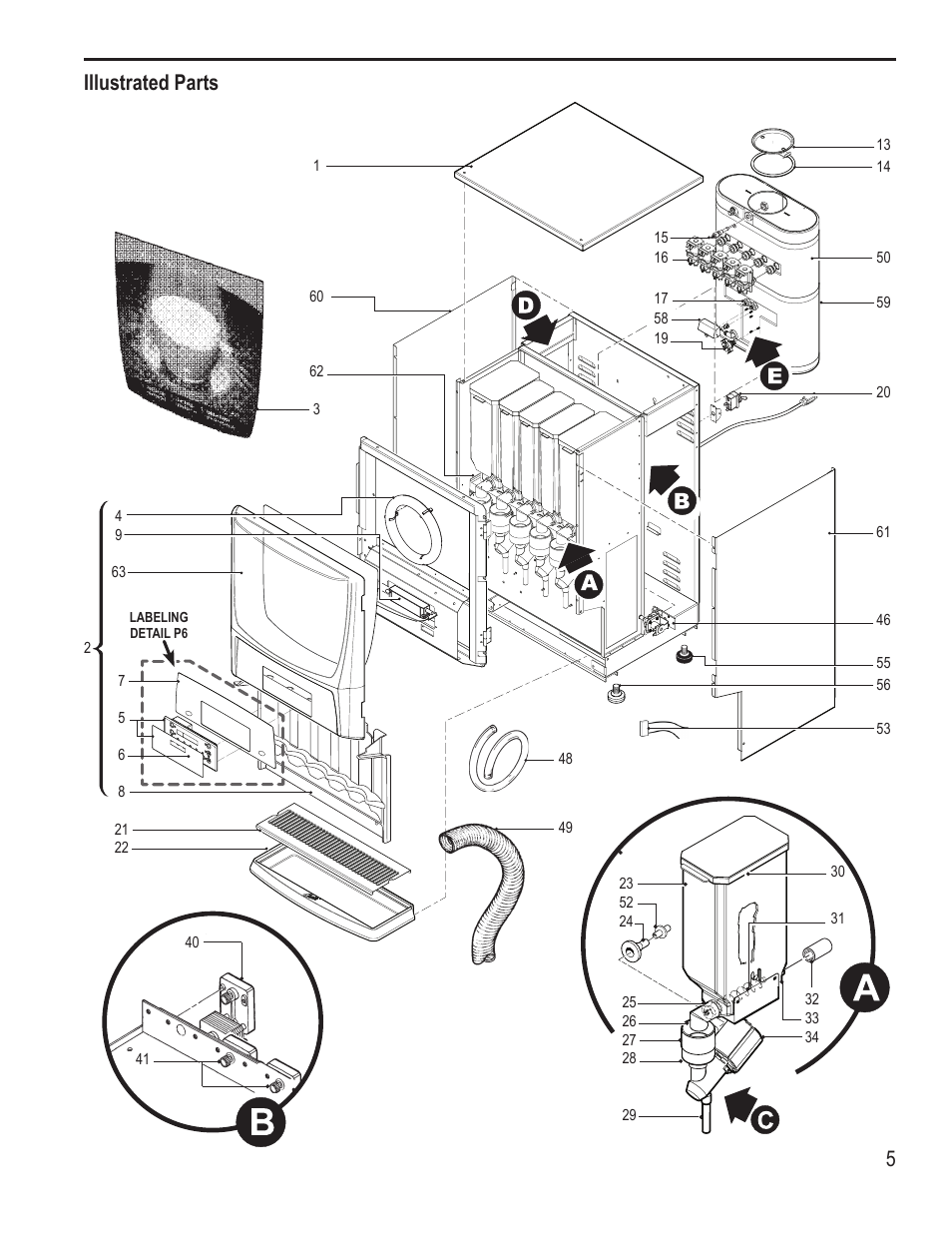 Illustrated parts | Wilbur Curtis PCGT5 User Manual | Page 5 / 8