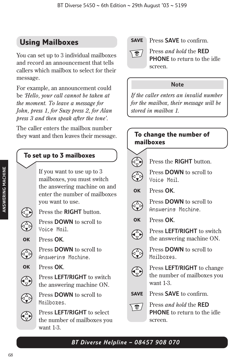 Using mailboxes | BT Diverse 5450 User Manual | Page 70 / 94