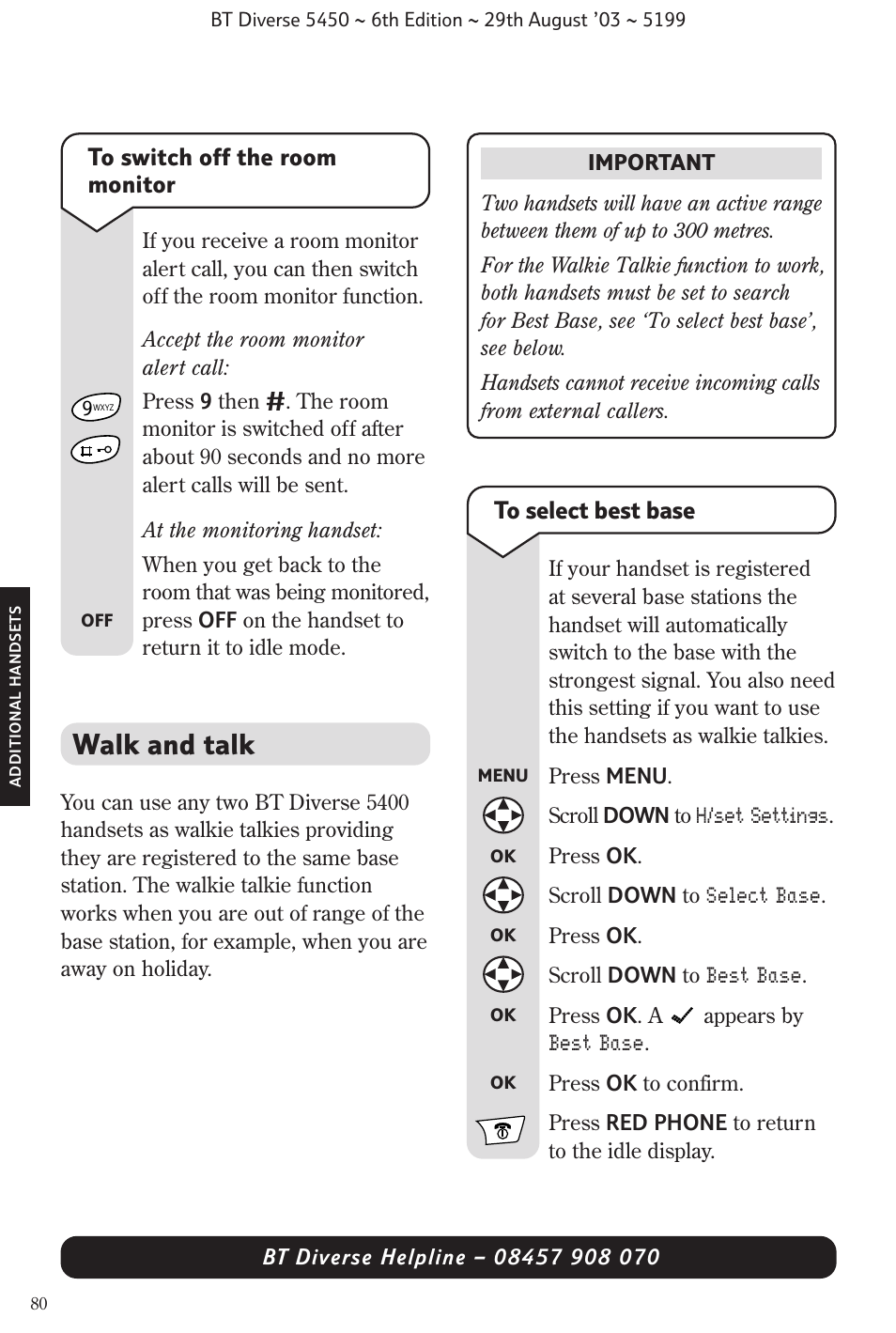 Walk and talk | BT Diverse 5450 User Manual | Page 82 / 94