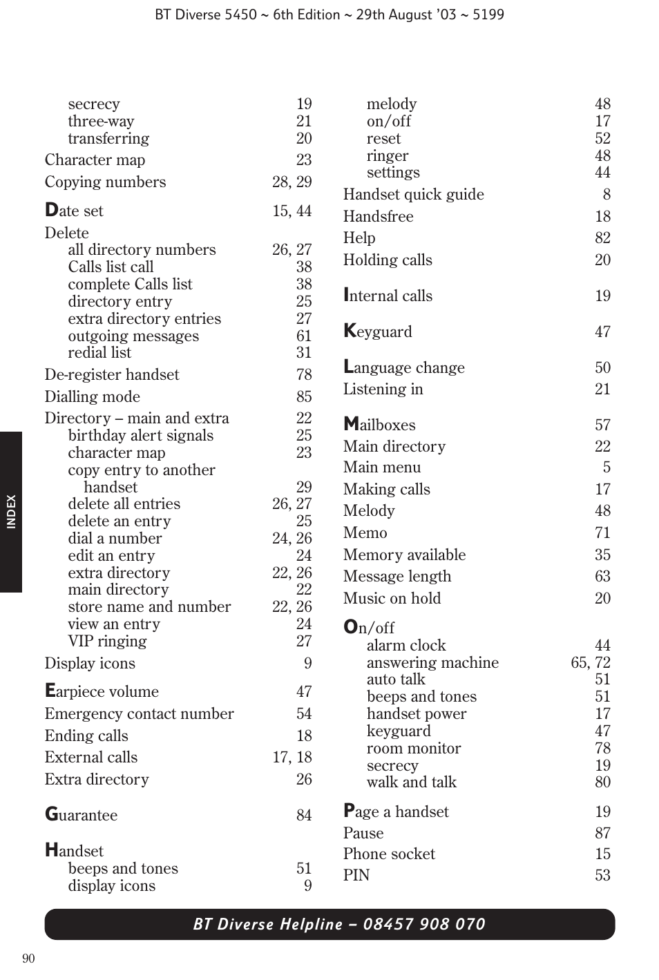 BT Diverse 5450 User Manual | Page 92 / 94