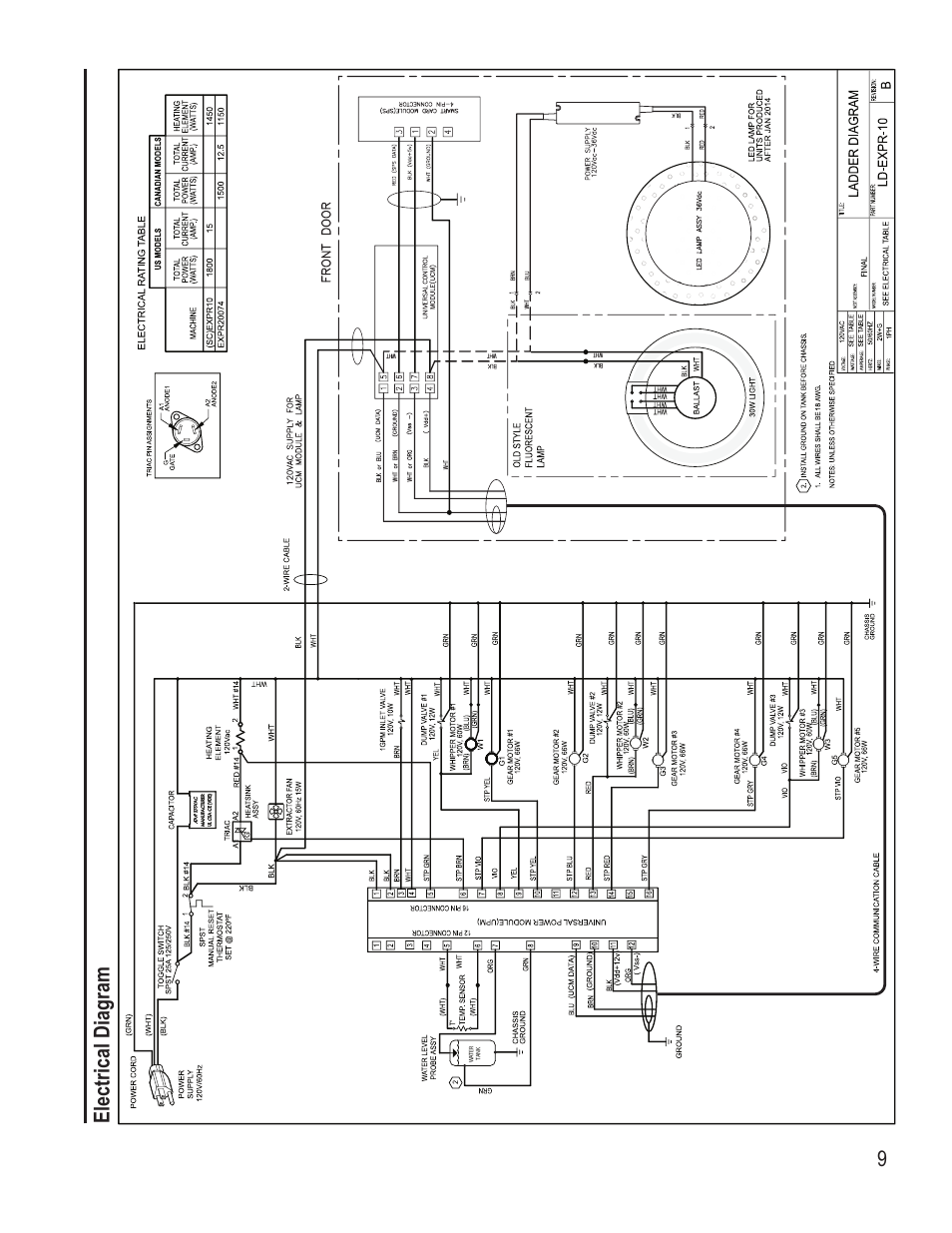 Electrical diagram | Wilbur Curtis EXPR User Manual | Page 9 / 10