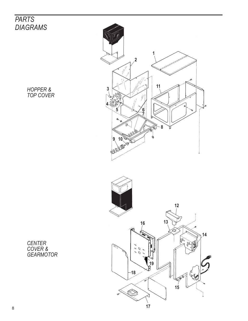 Parts diagrams | Wilbur Curtis TL-ILGD User Manual | Page 8 / 12