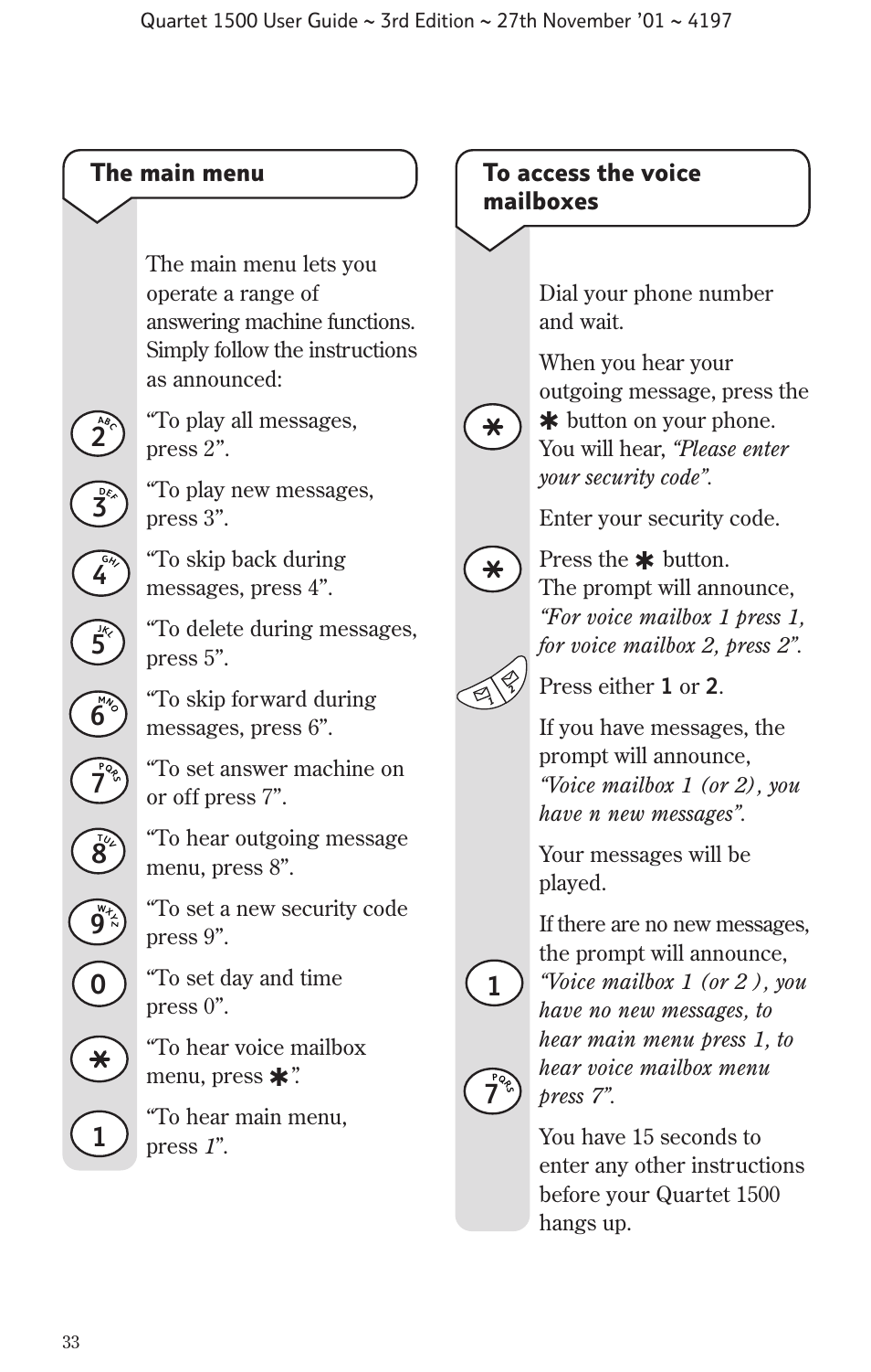 The main menu | BT 1500 User Manual | Page 36 / 51