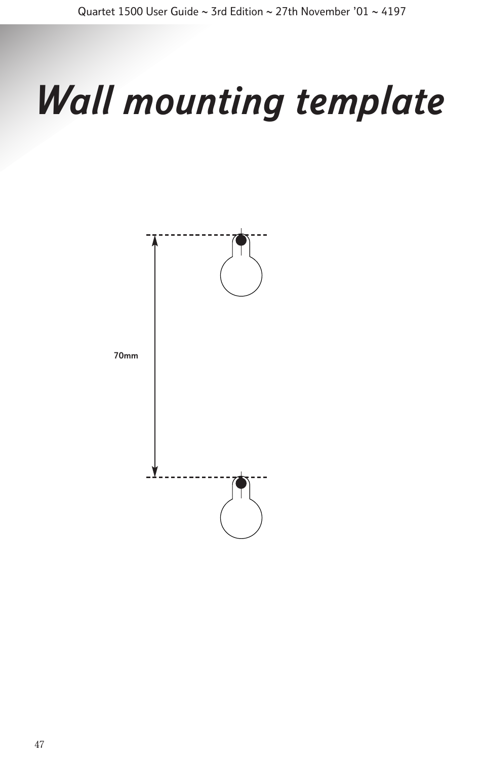 Wall mounting template | BT 1500 User Manual | Page 50 / 51