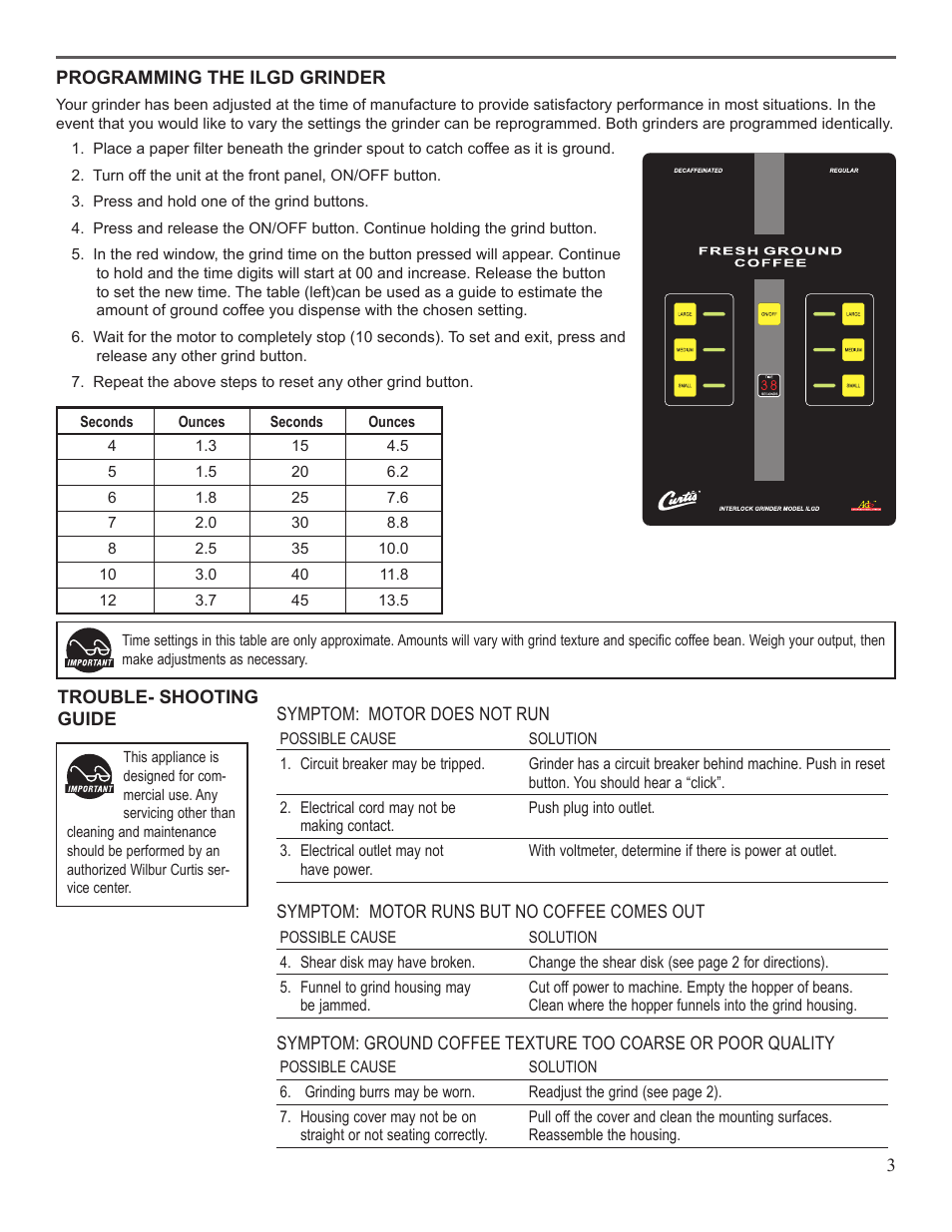 Wilbur Curtis ILGD User Manual | Page 3 / 8