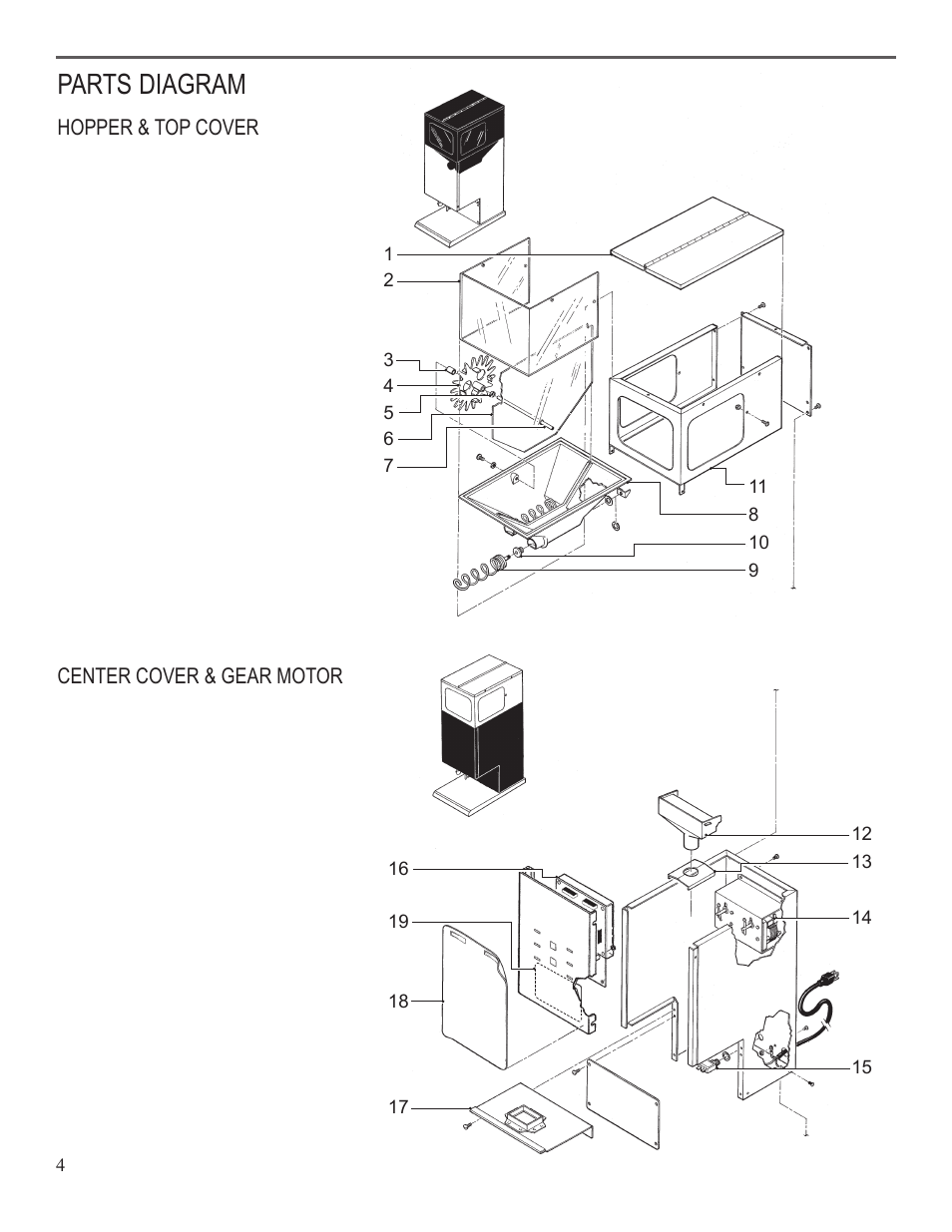 Parts diagram | Wilbur Curtis ILGD User Manual | Page 4 / 8