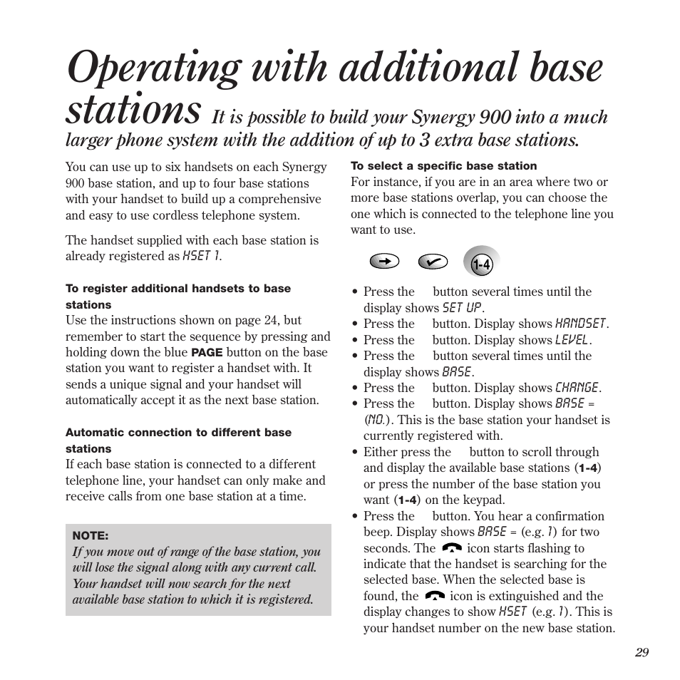 Operating with additional base stations | BT 900 User Manual | Page 32 / 42