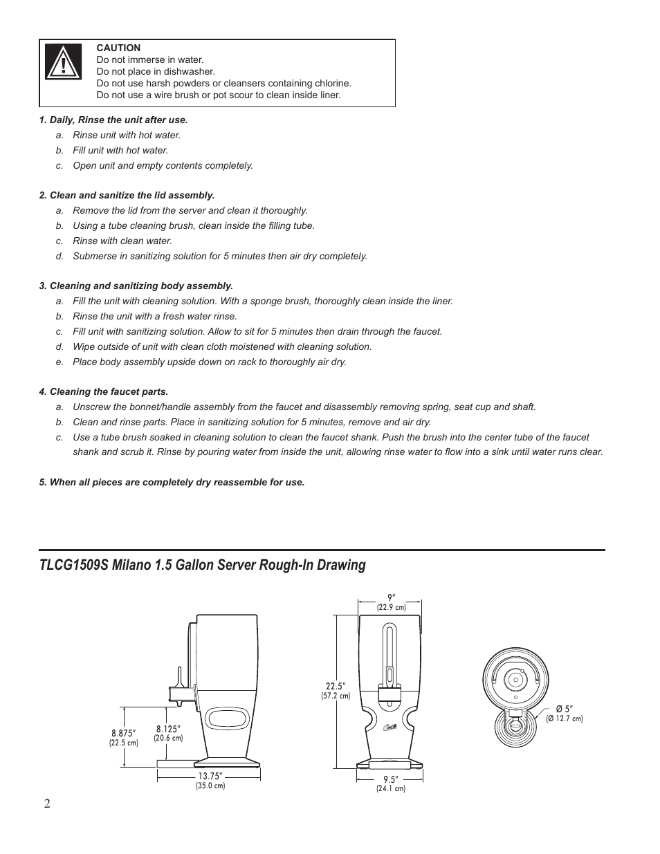 Wilbur Curtis TLCG1509S User Manual | Page 2 / 4